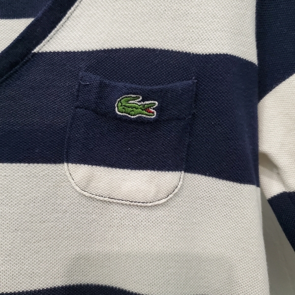 Lacoste Striped V Neck Shirt Sz XS - Picture 3 of 6